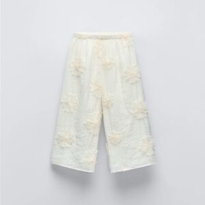 Zara Cream Floral Kids Formal Shorts